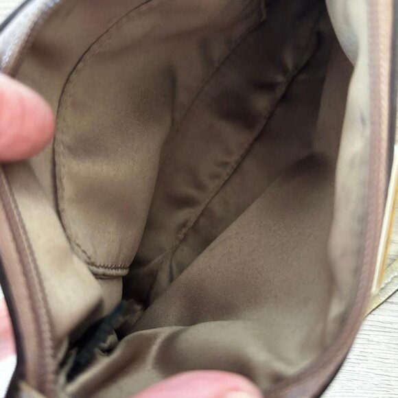 Coach Signature C Gold and Cream Wristlet on Fabric Exterior w/ Leather Trim - Picture 6 of 6